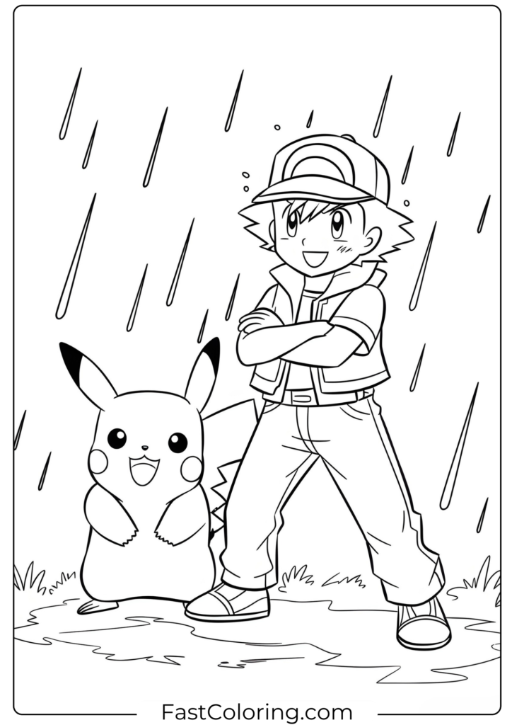 Ash Pokemon Coloring Page