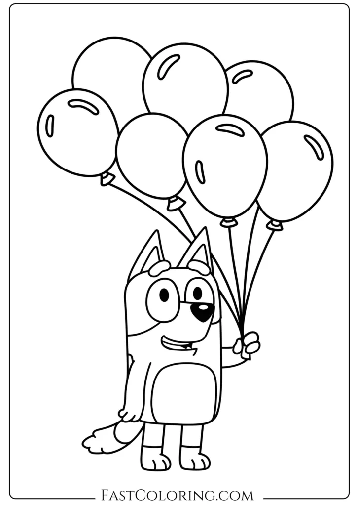 Bluey with Balloons