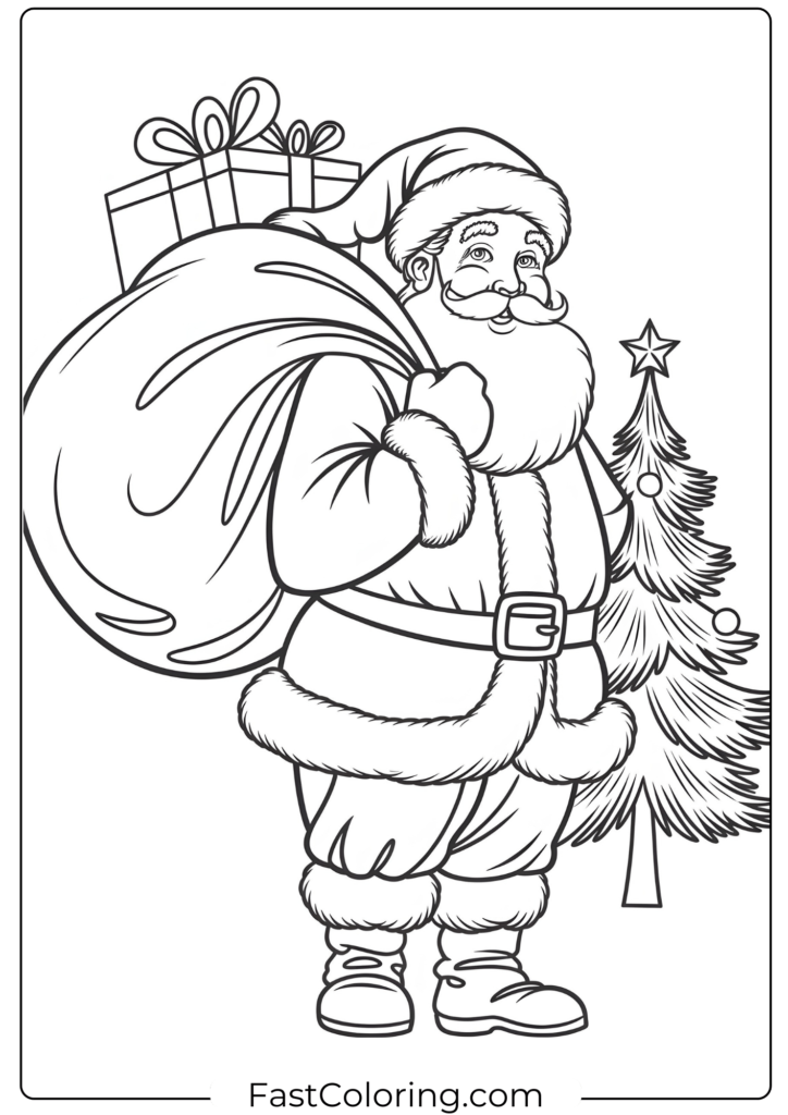 Christmas coloring page for adults