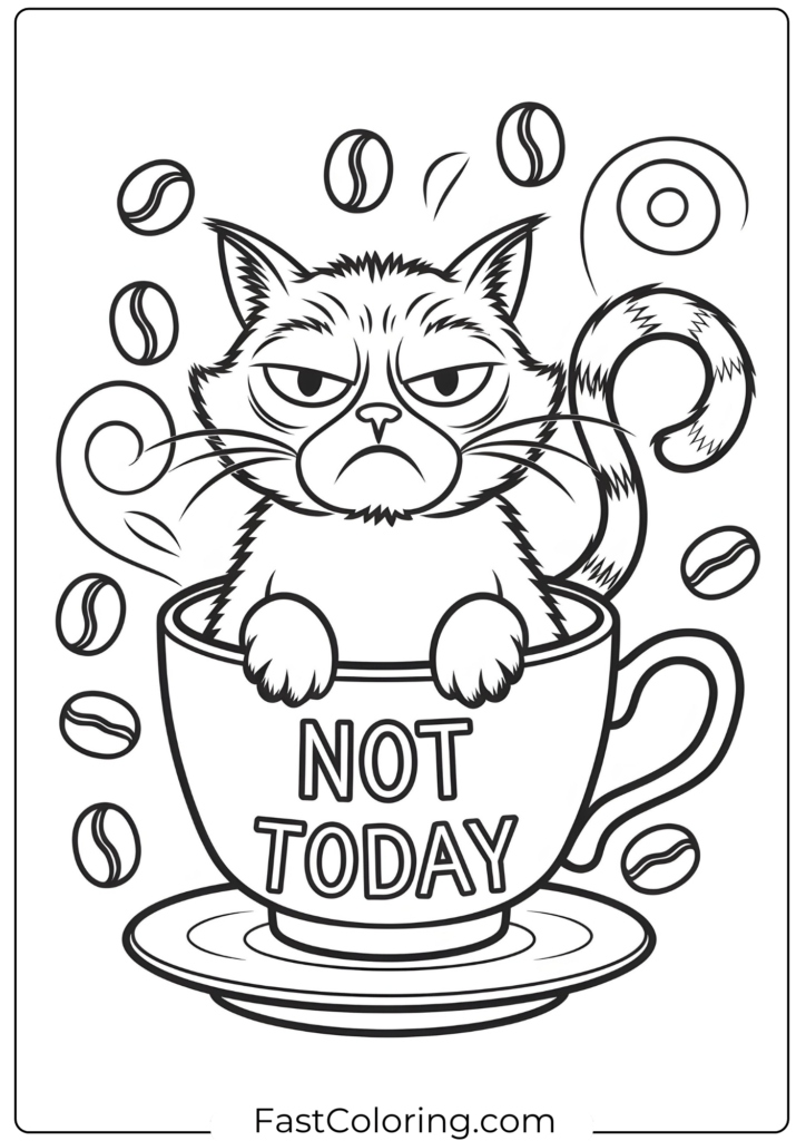 Funny adult coloring page