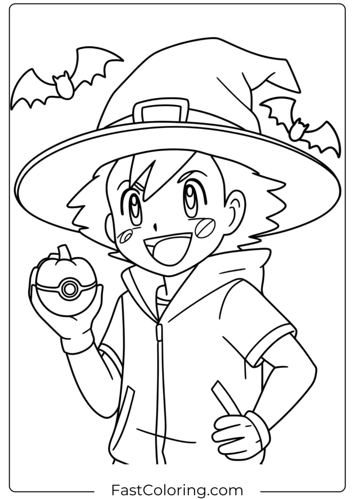 Halloween Pokemon Coloring Page