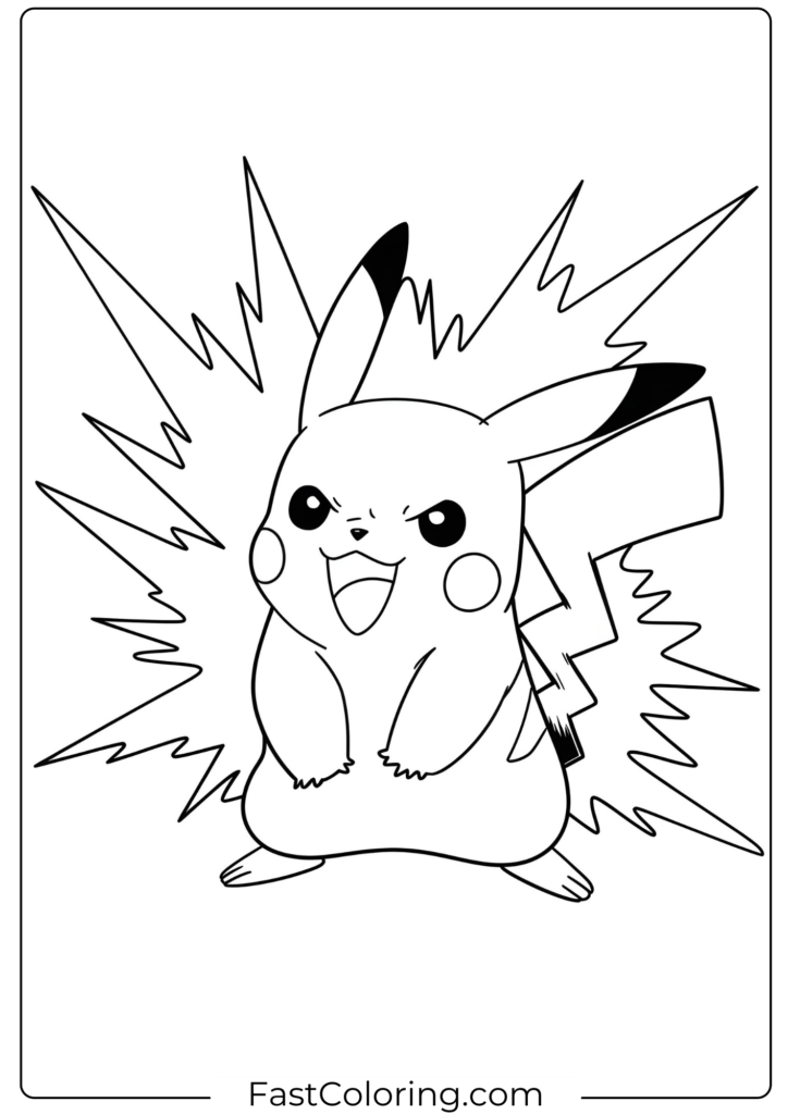 Pokemon Coloring Page Pikachu