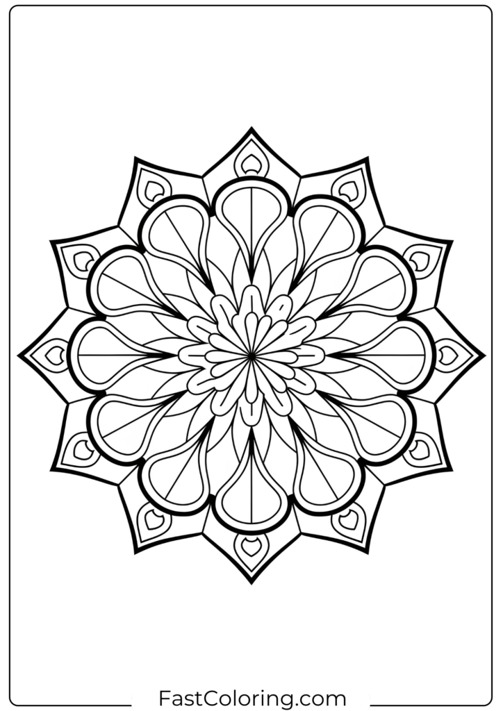 Stress relief coloring page for adults