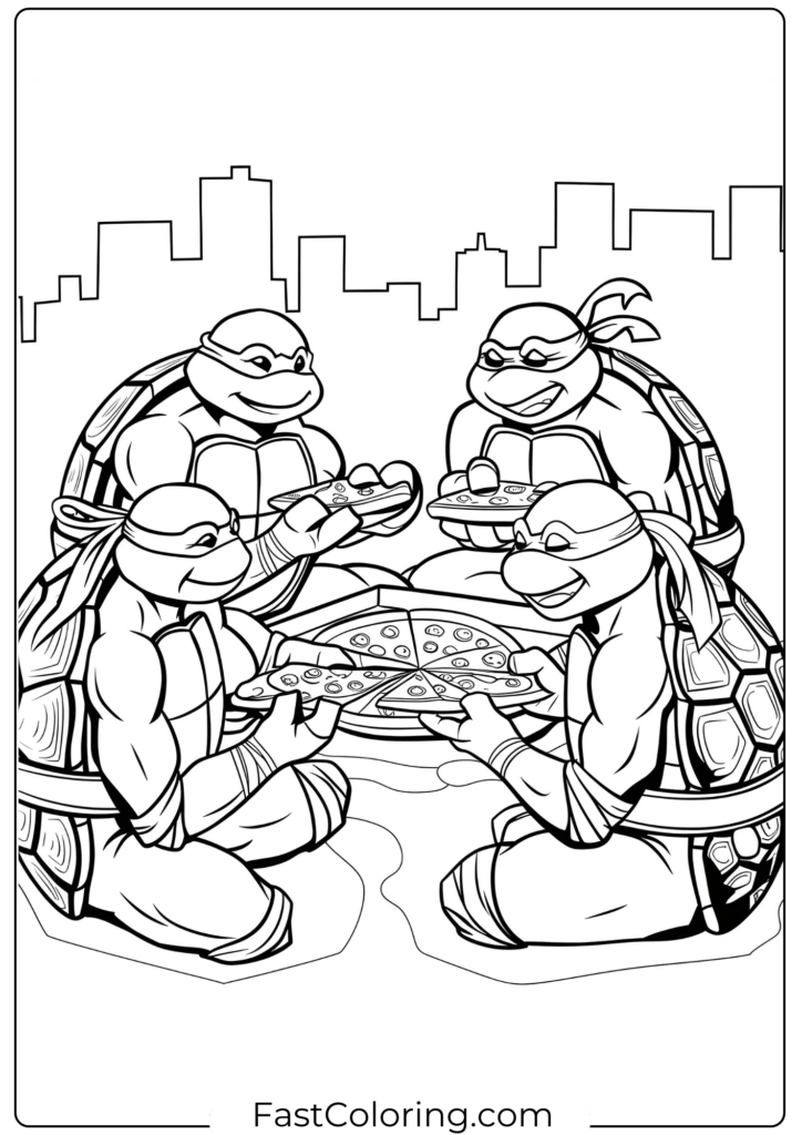 TMNT adult coloring page