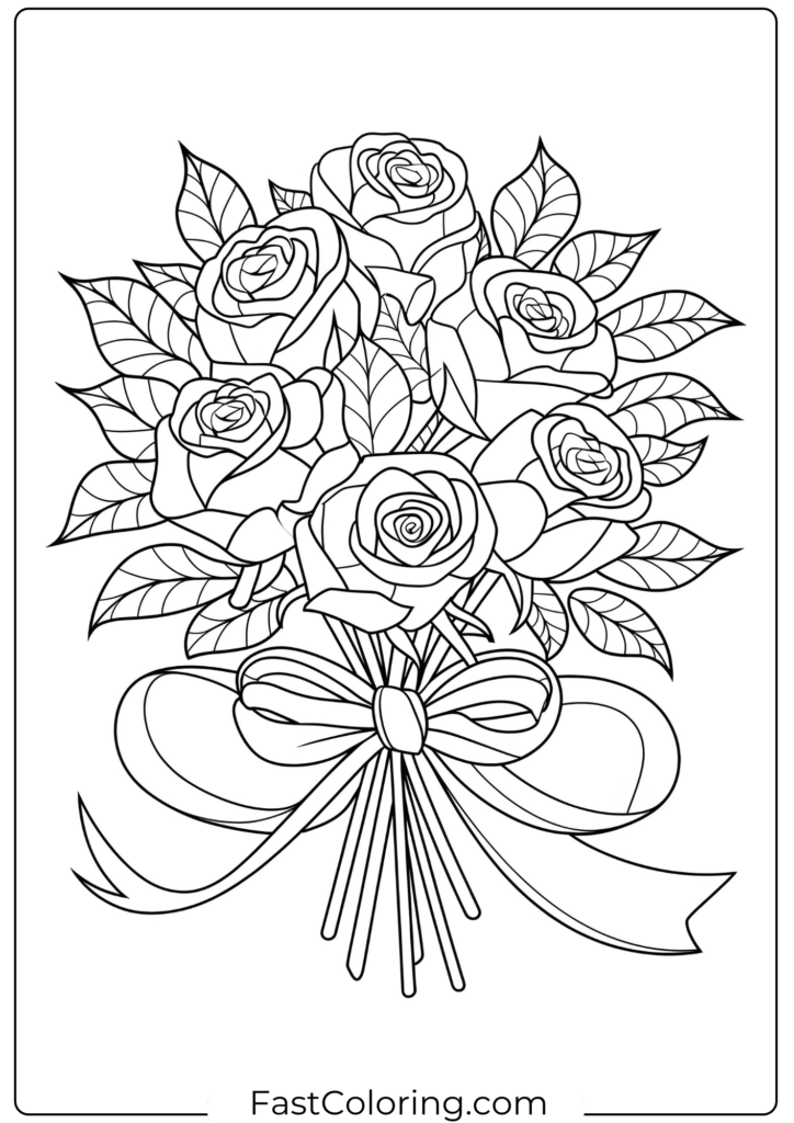 Valentines coloring page for adults